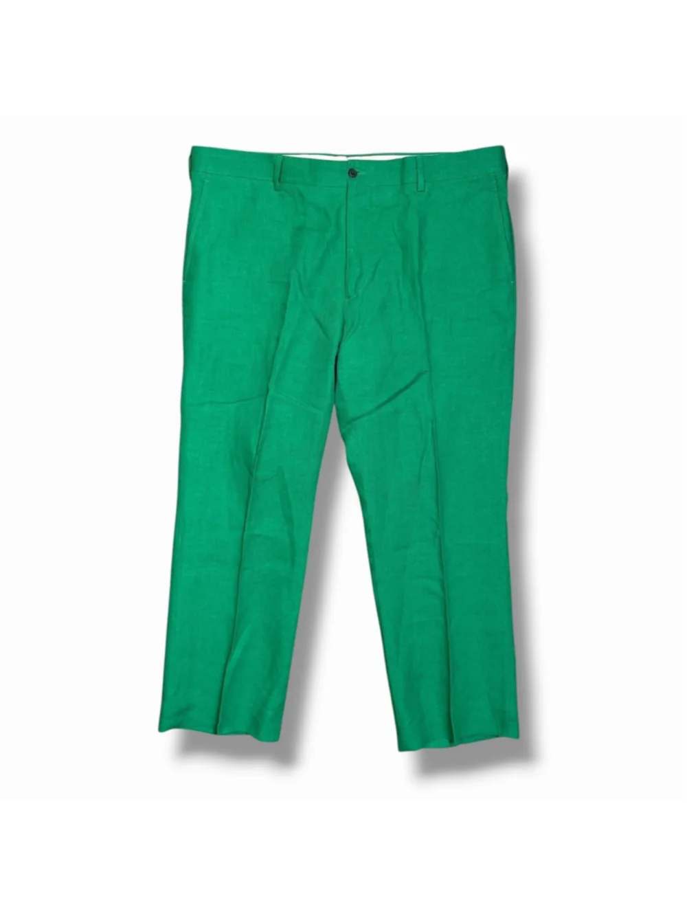 Ralph Lauren Purple Label Mens 36 Kelly Green 100% Linen Pants 36x27 Flat Front
